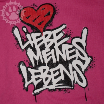 Liebe Meines Lebens- Kapuzenpullover Fuchsia (Logo Bunt)